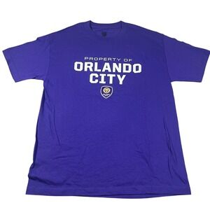 MLS Orlando City SC Property Of Mens Large Purple Short Sleeve Graphic T-Shirt